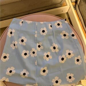 Princess Polly Light Blue Floral Mini Skirt